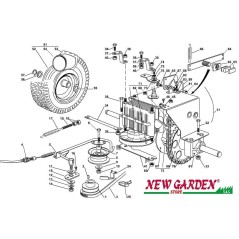 Transmission expulsée tracteur de pelouse EL63 XE70 CASTELGARDEN 2012-13 pièces détachées | Newgardenstore.eu