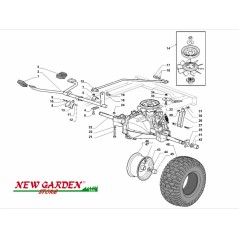 Exploded view transmission lawn tractor SD98 XD150HDC CASTELGARDEN spare parts