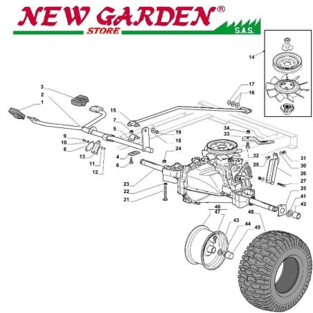 Despiece transmisión expulsada tractor SD108 L185BH CASTELGARDEN 2002-13 | Newgardenstore.eu