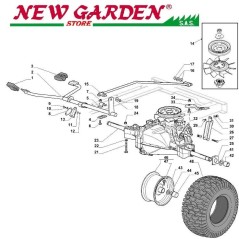 Esploso trasmissione trattorino SD108 XDL175HD CASTELGARDEN 2002-13 ricambi | Newgardenstore.eu