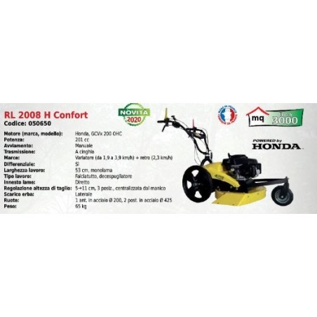 RL 2008 H 53 cm CONFORT 53 cm SERIE ROQUES ET LECOEUR faucheuse à faucille avec moteur HONDA | Newgardenstore.eu