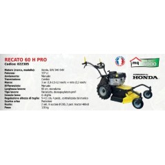 ROQUESETLECOEUR RECATO 60 H PRO 60 cm mower with HONDA GXV 340 337 cc engine | Newgardenstore.eu