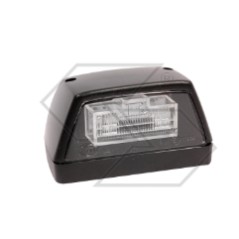 LED licence plate light 12 Volt black body for agricultural tractor | Newgardenstore.eu