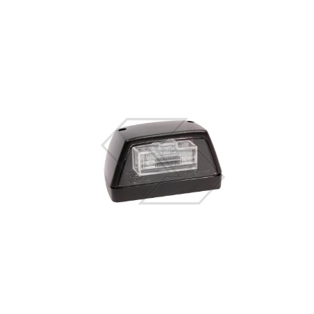 Fanale luce targa a LED 12 Volt corpo nero per trattore agricolo | Newgardenstore.eu