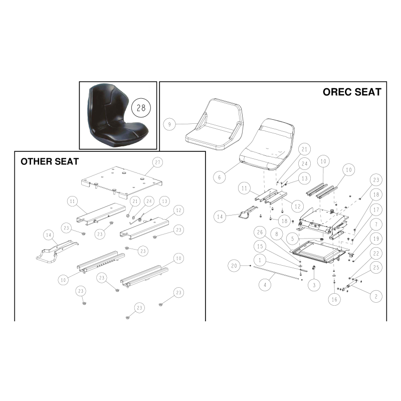 CMP O0348-24100 ORIGINAL OREC Upper Seat Receiver