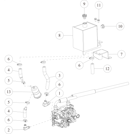 Supporto serbatoio HST CMP (bianco) O0347-00501 ORIGINALE OREC | Newgardenstore.eu