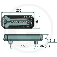 LED rear light with dynamic flashing function | Newgardenstore.eu