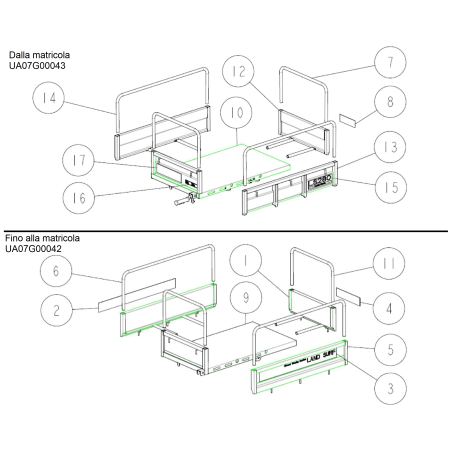 Telaio laterale per piattaforma O0914-60400 ORIGINALE OREC | Newgardenstore.eu