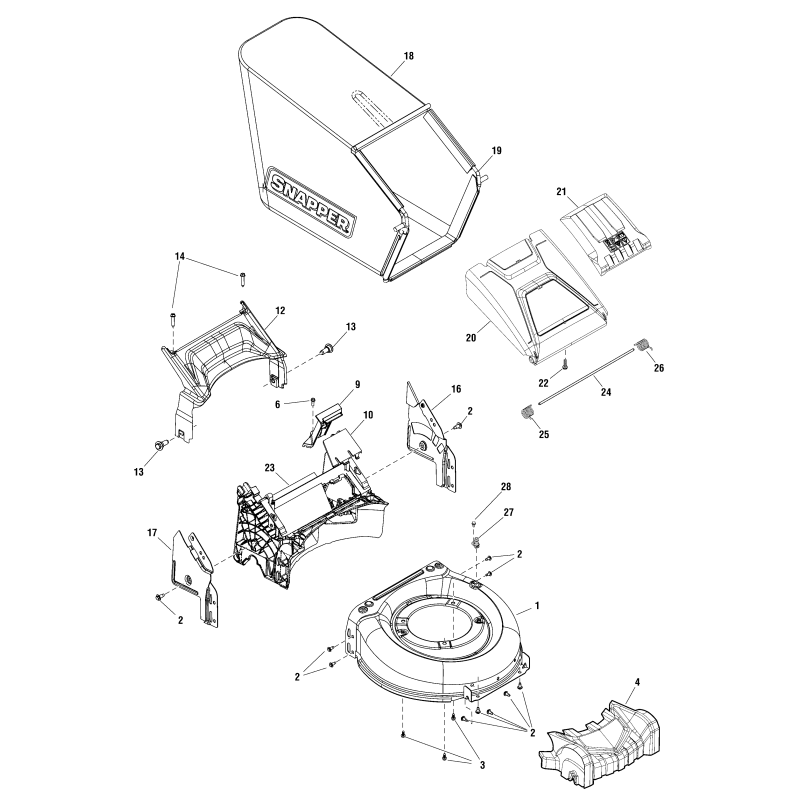 COPERCHIO, Posteriore ZS704830 ORIGINALE SNAPPER