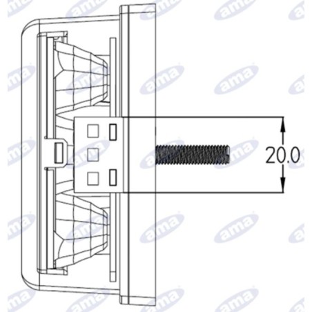 Luz trasera izquierda Led 165x80x35mm máquina tractora 12-24V