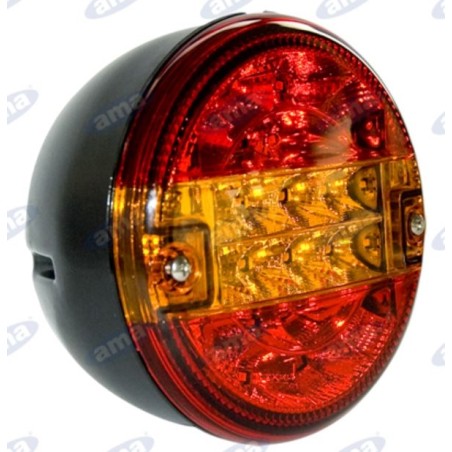 Right round rear light led 3 lights diameter 140mm tractor operating machine | Newgardenstore.eu