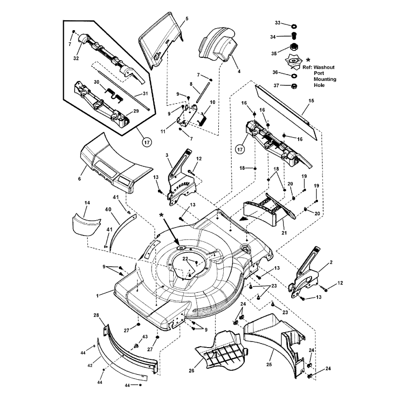 TUERCA, 10-24, bloqueo central hexagonal, BZ ZS7091267SM ORIGINAL SNAPPER