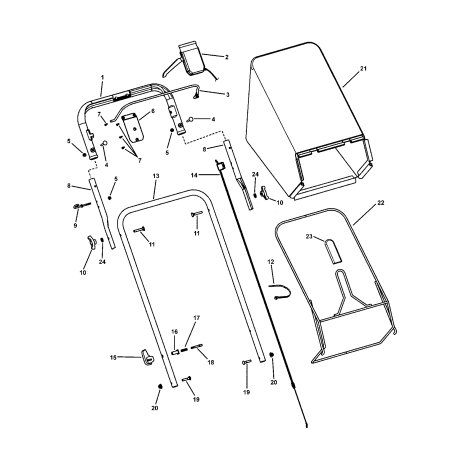 Poignée rectangulaire (noire) ZS7026421 ORIGINAL SNAPPER | Newgardenstore.eu