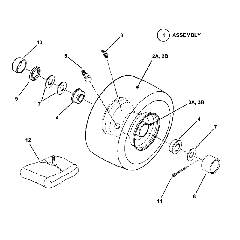 Front wheel K500 ZS7058943YP ORIGINAL SNAPPER