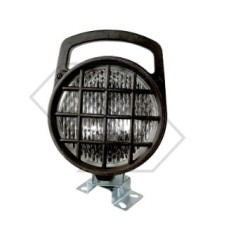 Halogen work light with grid for agricultural tractor