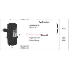 F.M oil filter for walking tractor various engines 1276