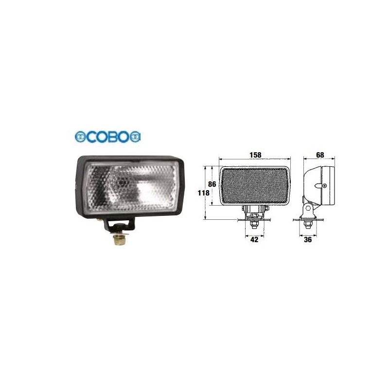 Arbeitsscheinwerfer und Anbaugerät mit Gelenk und Rahmen für COBO Ackerschlepper