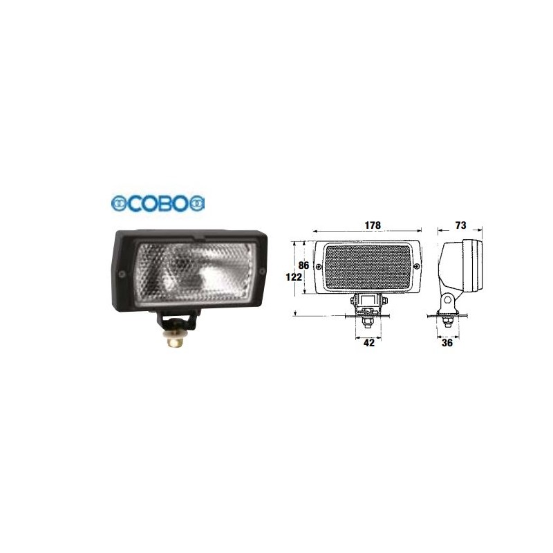 Arbeitsscheinwerfer und Anbaugerät mit Gelenk und Rahmen für COBO Ackerschlepper