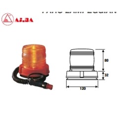 Baliza bi-voltaje base magnética AJBA uso interior tractor agrícola | Newgardenstore.eu