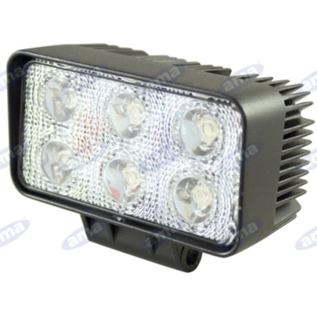 Faro de trabajo 110x60mm 6 LED 10-30V 18W 1080LM cableado 40-60cm máquina agrícola | Newgardenstore.eu