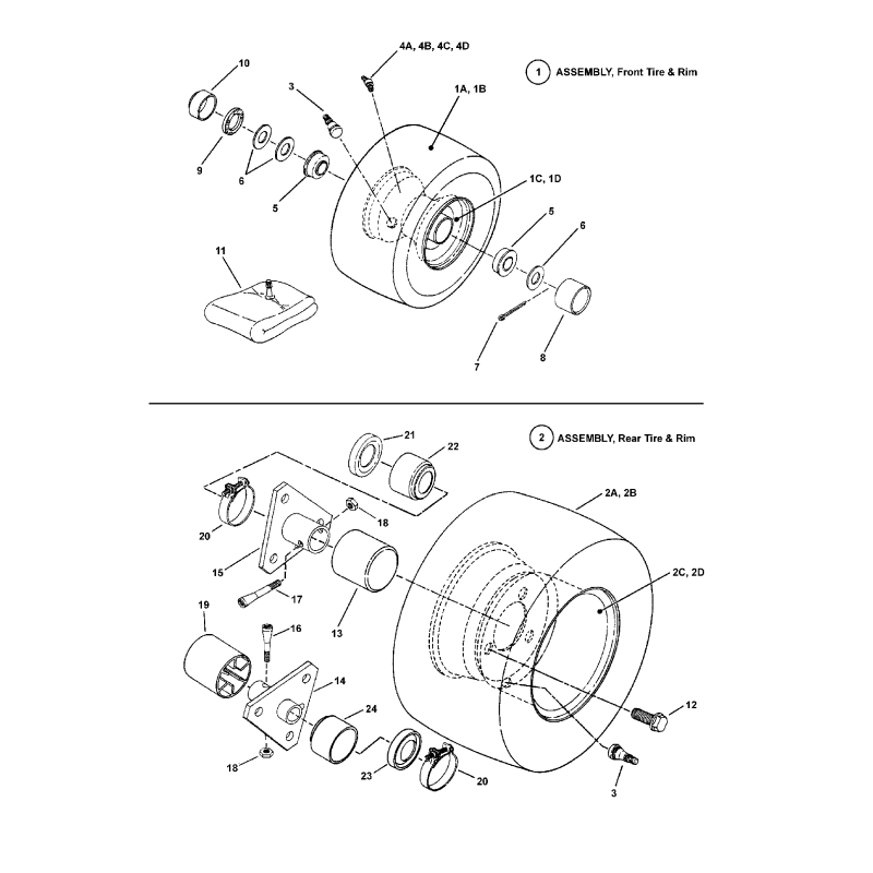 ASSEMBLY, Front tire and rim (complete) ZS7058943 ORIGINAL SNAPPER