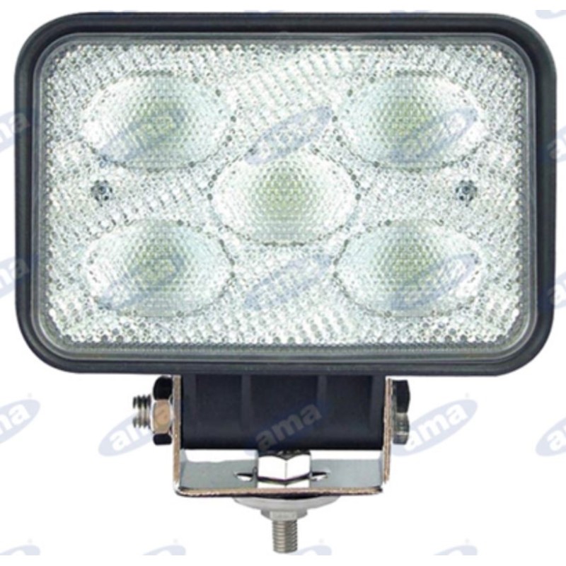 Working floodlight 145x122mm 5 LEDs 10-30V 50W 4500LM wiring 40-60cm agricultural machine