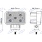 Working floodlight 145x122mm 5 LEDs 10-30V 50W 4500LM wiring 40-60cm agricultural machine