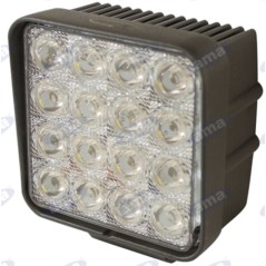 Working floodlight 16 LED 110x110mm 10-30V 48W 3200LM wired 40-60cm