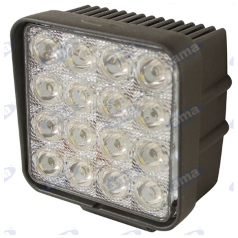 Proyector de trabajo 16 LED 110x110mm 10-30V 48W 3200LM cableado 40-60cm