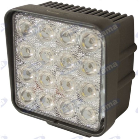 Proyector de trabajo 16 LED 110x110mm 10-30V 48W 3200LM cableado 40-60cm | Newgardenstore.eu