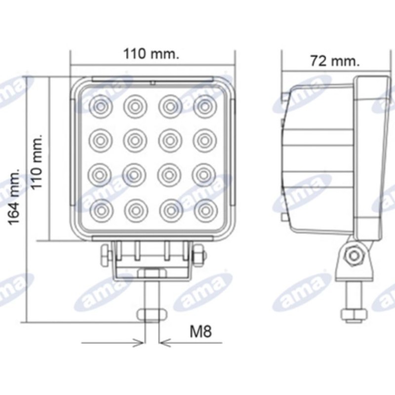 Ama – FAro led da lavoro 0f01106 – Pizzola Autoricambi