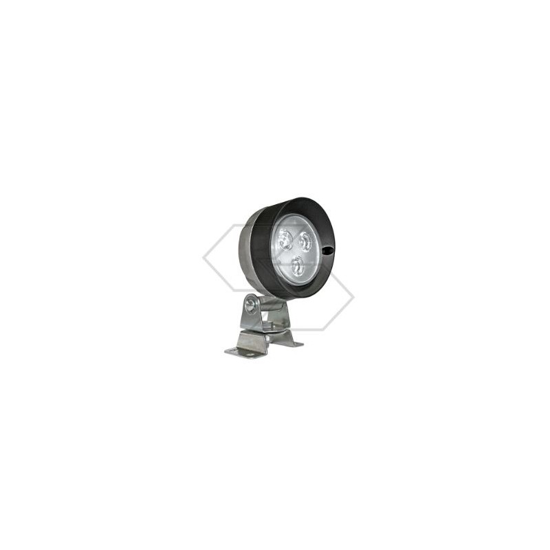 Faro lavoro 3 Led 10-30V 500 lumens Ø 106 mm per trattore agricolo 10 - 36v - 9w