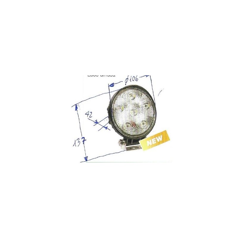 Worklight 6 LED 12-24V NEWGARDENSTORE 1350 lumens for agricultural tractor