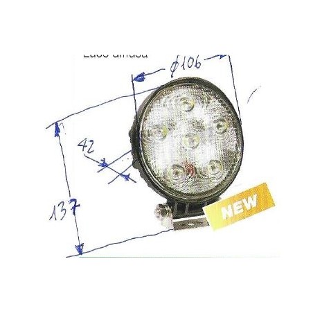 Faro lavoro 6 led 12-24V NEWGARDENSTORE 1350 lumens per trattore agricolo | Newgardenstore.eu