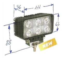 Worklight 6 LED 12-24V NEWGARDENSTORE 1350 lumens for agricultural tractor
