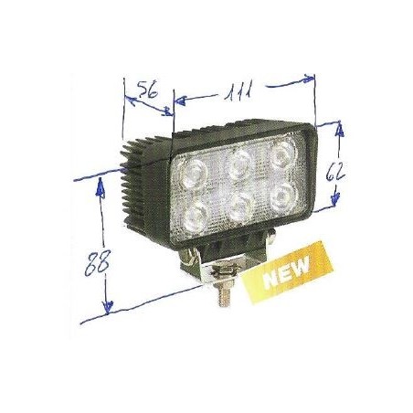 Faro lavoro 6 led 12-24V NEWGARDENSTORE 1350 lumens per trattore agricolo | Newgardenstore.eu