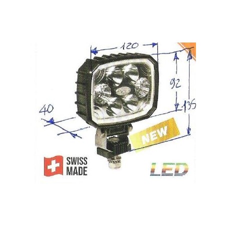 Faro lavoro 6 led 12-24V NEWGARDENSTORE 1500 lumens per trattore agricolo | Newgardenstore.eu