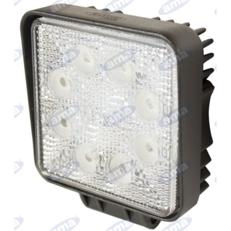 Lampe de travail 8 LED 110x128mm 10-30V 24W 1440LM câblage 40-60cm machine agricole