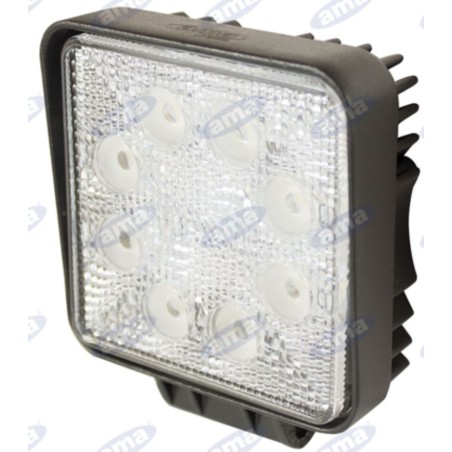 Faro de trabajo 8 LED 110x128mm 10-30V 24W 1440LM cableado 40-60cm máquina agrícola | Newgardenstore.eu