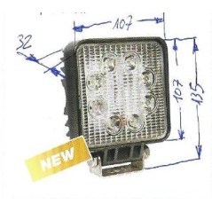 Lampe de travail 8 LED 12-24V NEWGARDENSTORE 1850 lumens pour tracteur agricole