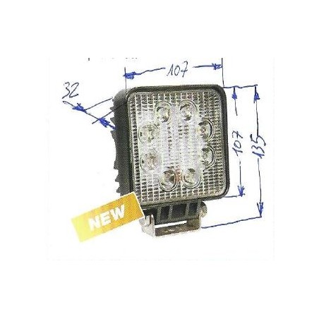 Faro lavoro 8 led 12-24V NEWGARDENSTORE 1850 lumens per trattore agricolo | Newgardenstore.eu