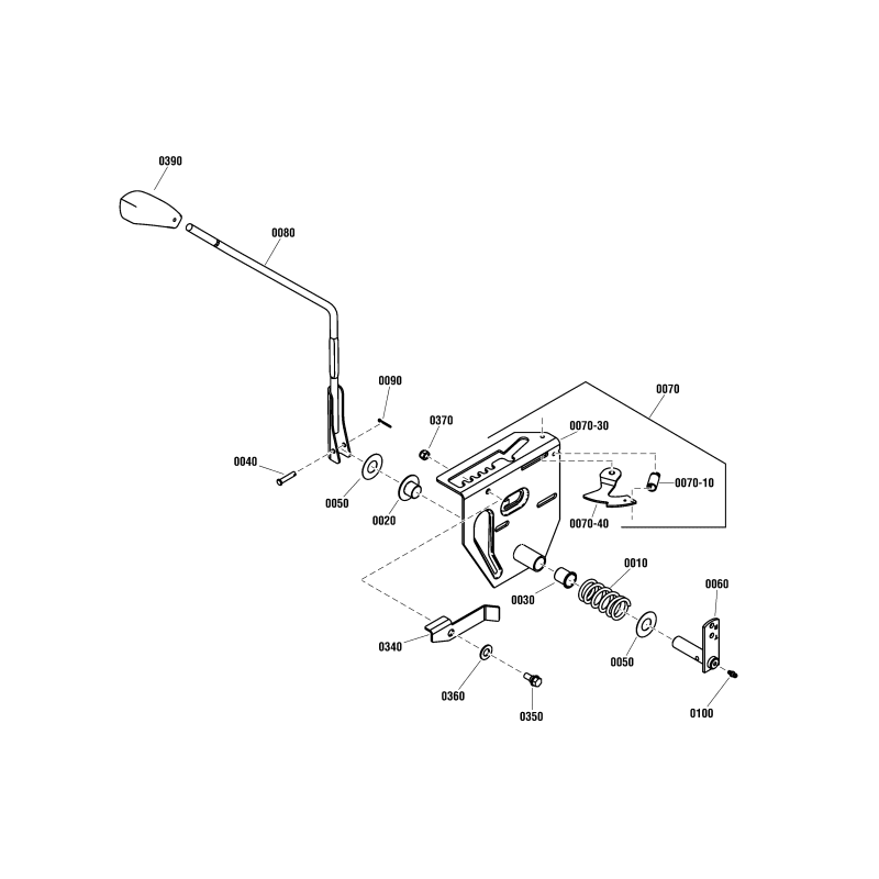 WELDMENT, Maniglia del cambio ZS7059212BMYP ORIGINALE SNAPPER