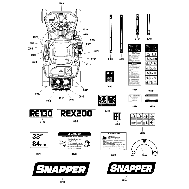 DECALCOMANIA, Logo Snapper, 1,8" x 7,23" ZS1755403YP ORIGINALE SNAPPER