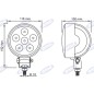 Faro de trabajo LED 12-28V 18W 1350LM 118x154,5mm 6 LED IP67 máquina agrícola