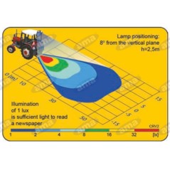 LED worklight 104x120mm 12-24V 18W 1500LM 2-pin connector agricultural machine | Newgardenstore.eu