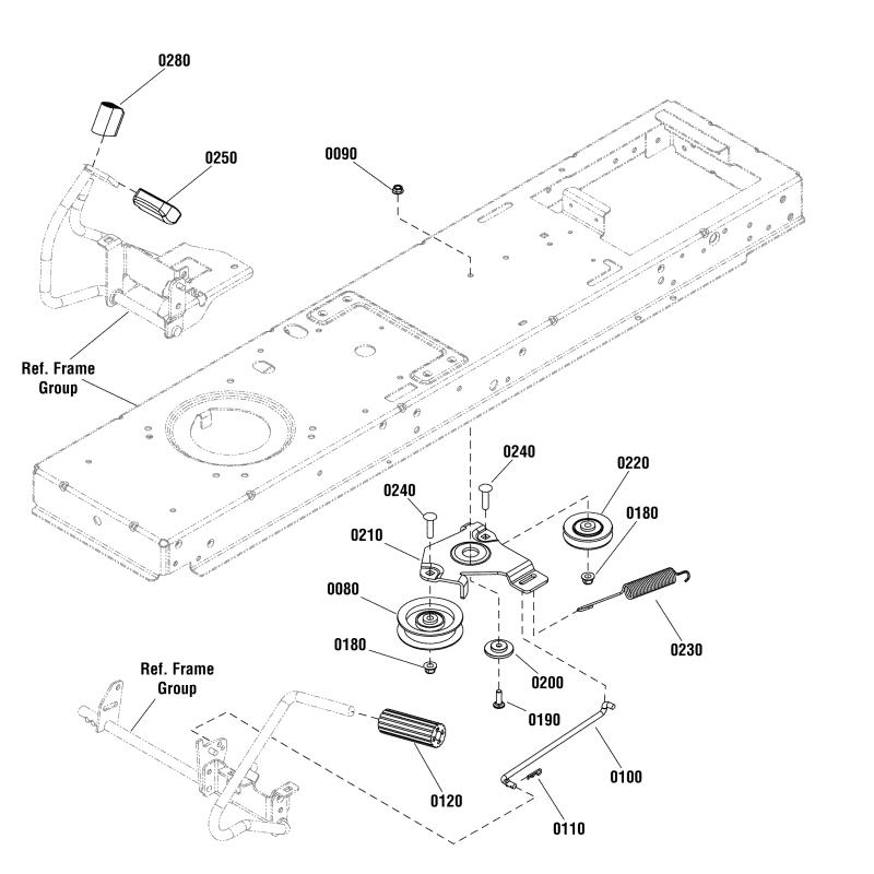 SUPPORT, galet tendeur 7GA ZS1727894A ORIGINAL SNAPPER