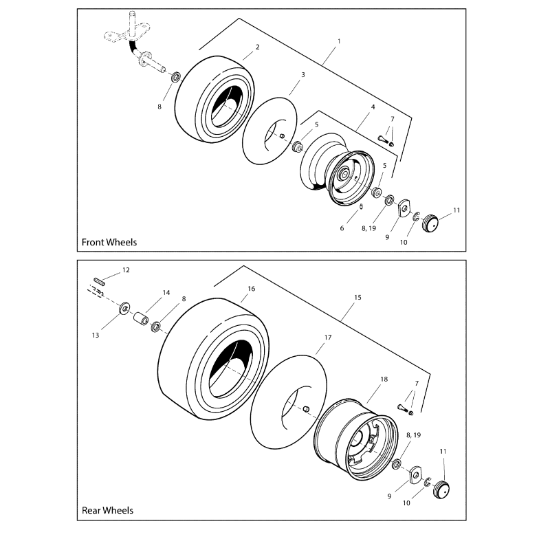 RUEDA 8X7 BROCHADA H ZS7101558YP ORIGINAL SNAPPER