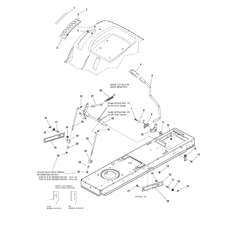 DECAL, Altezza di taglio ZS1730264 ORIGINALE SNAPPER