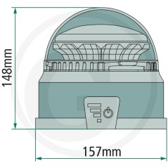 Batterie à led gyrophare 12 / 24 V fixation aimant sur machine agricole