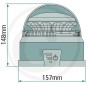 Baliza rotativa LED batería 12/24 V fijación imán máquina agrícola